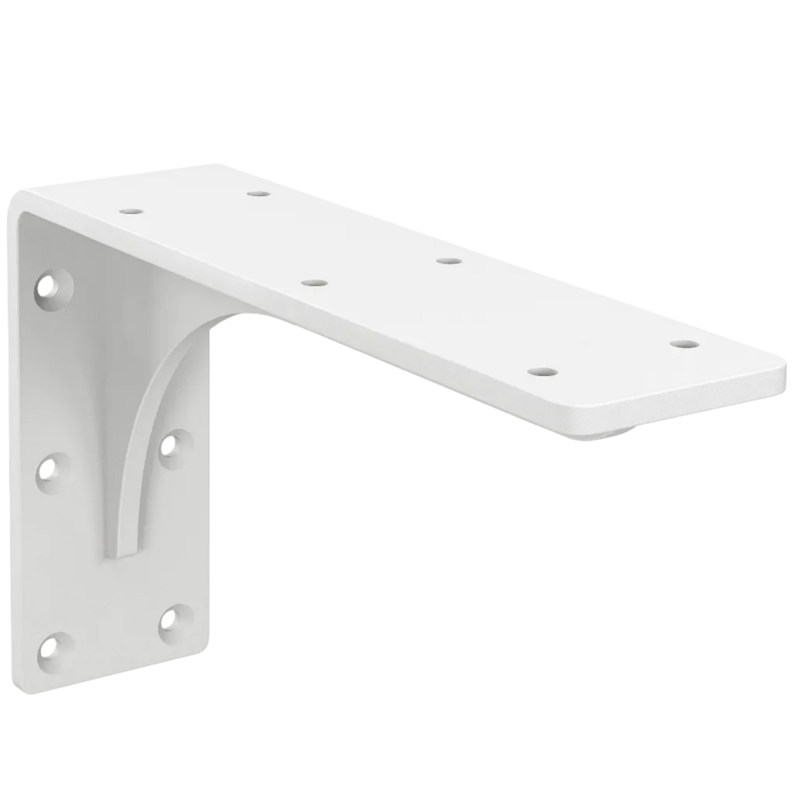 10-inch x 6-inch heavy-duty front mount countertop support bracket with gusset in black powder coat finish