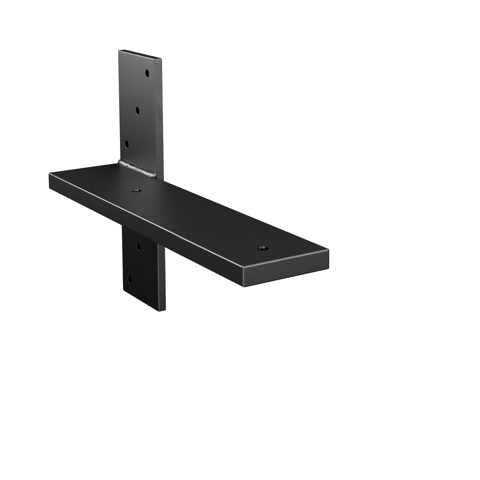 11.5-inch hidden stud mount floating countertop bracket in matte black powder coat finish.