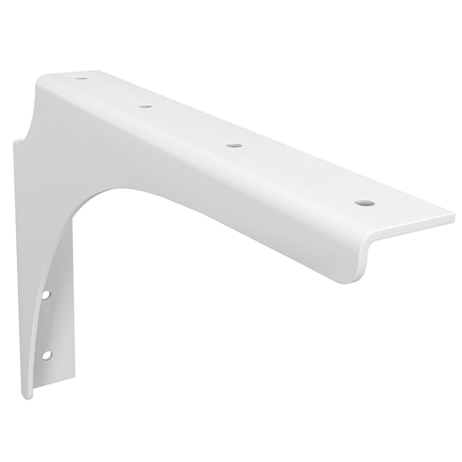 12 X 8 LEFT HAND WALL BENCH BRACKET MATTE WHITE POWDER COAT FINISH VIEW1