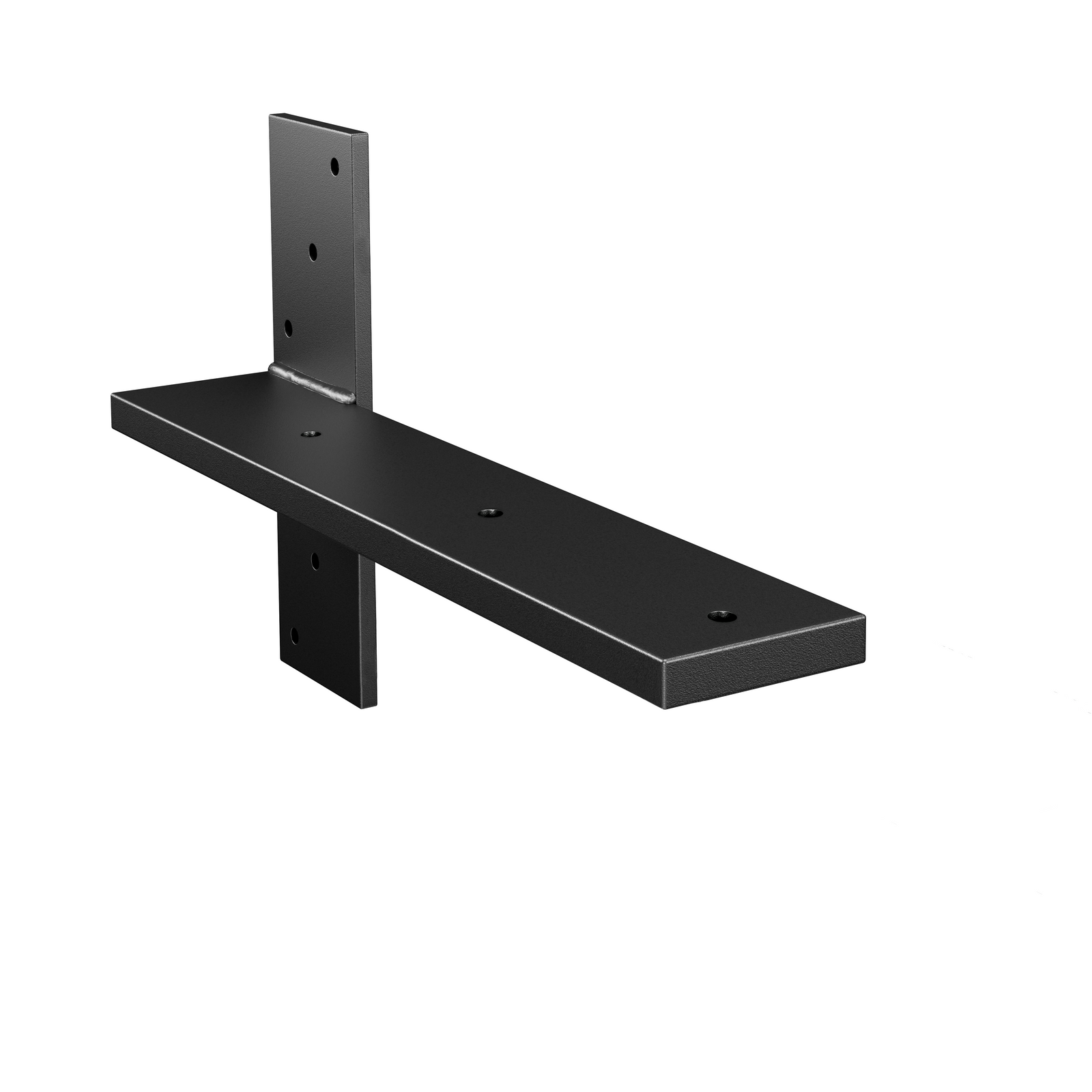 11.5-inch hidden stud mount floating countertop bracket in matte black powder coat finish.