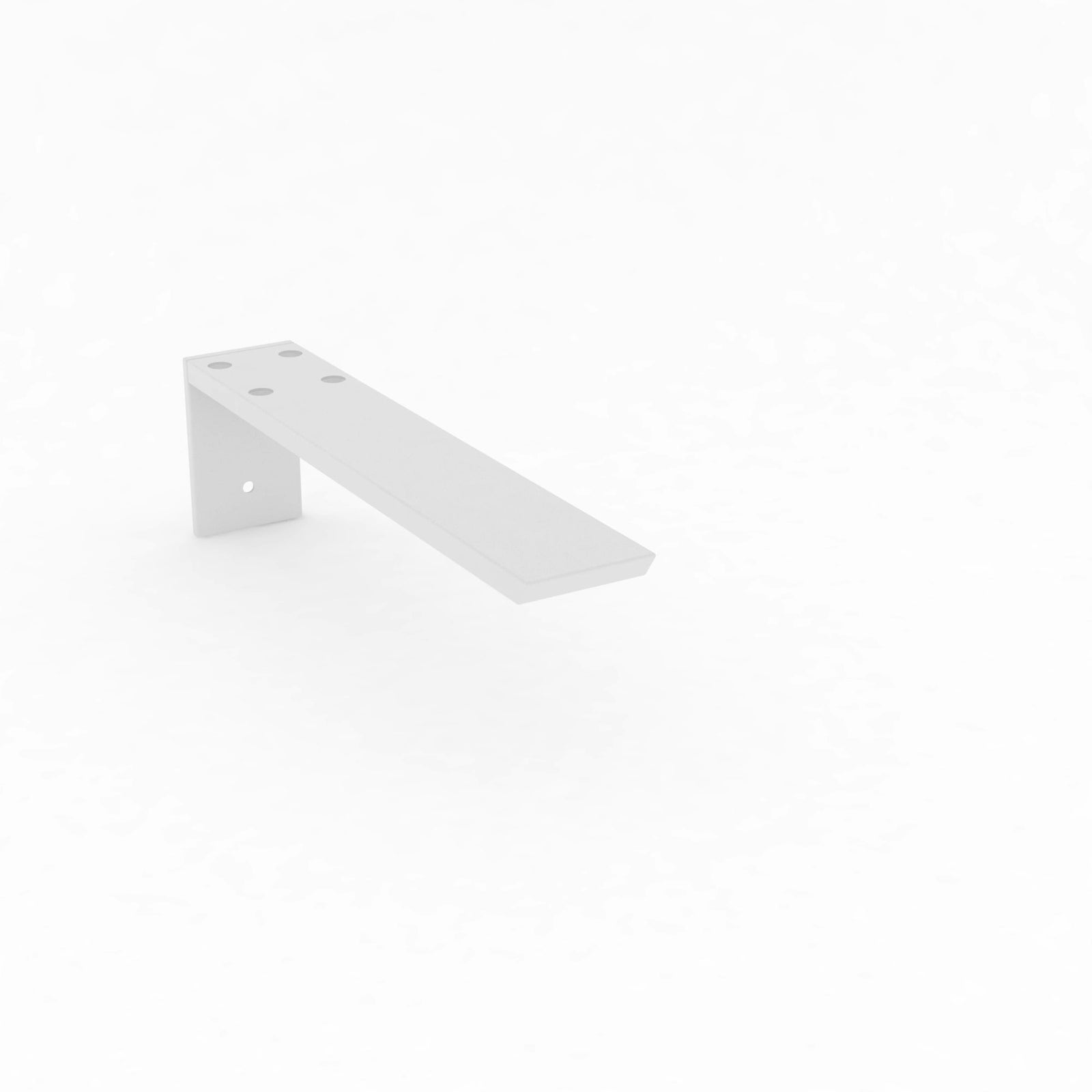 14-inch Hidden Granite Countertop L Bracket with white powder-coated finish.