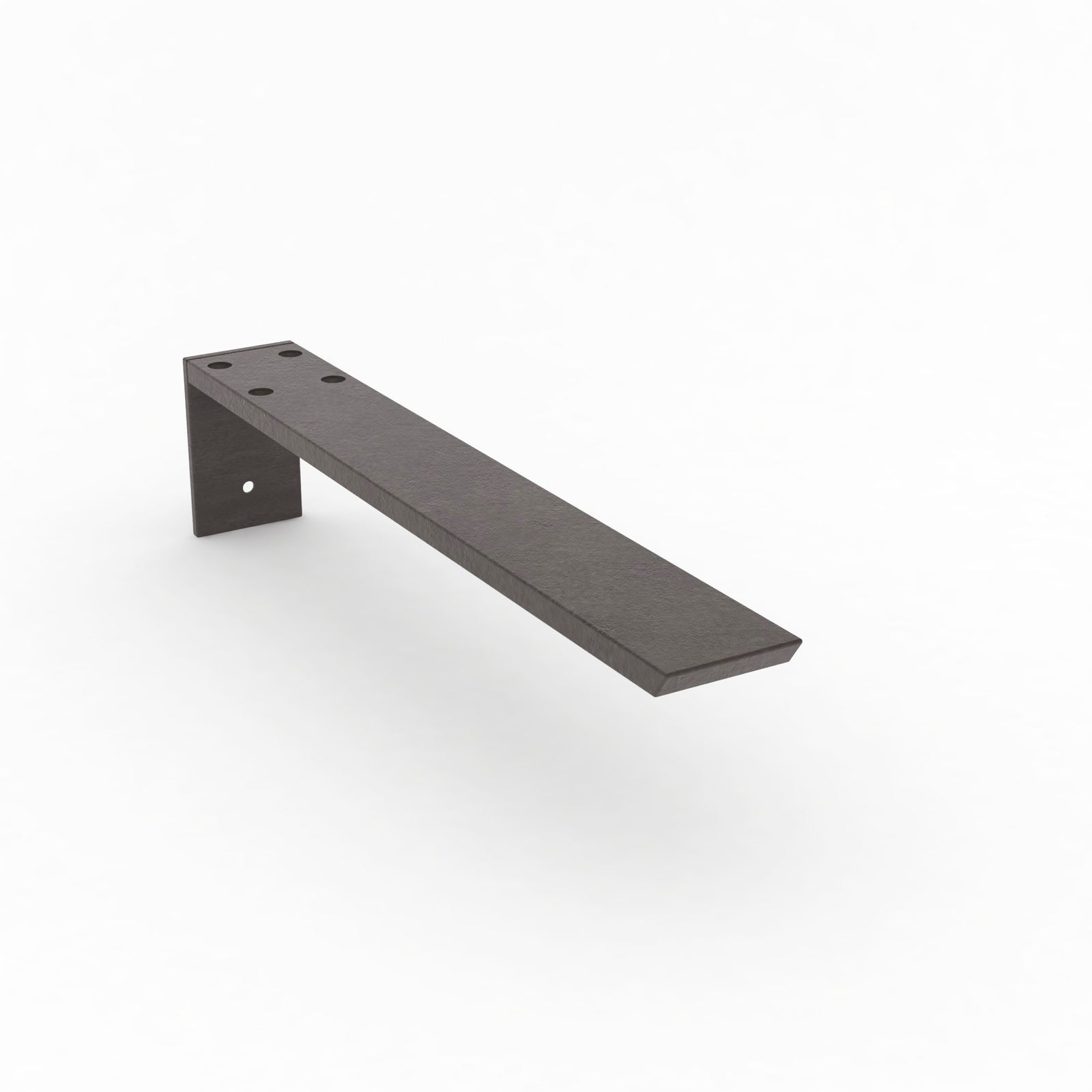 18-inch Hidden Granite Countertop L Bracket in raw steel finish.