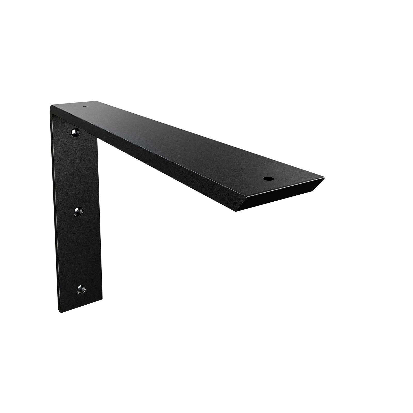 18 x 12-inch Standard Front Mount Countertop L Bracket with black powder-coated finish.