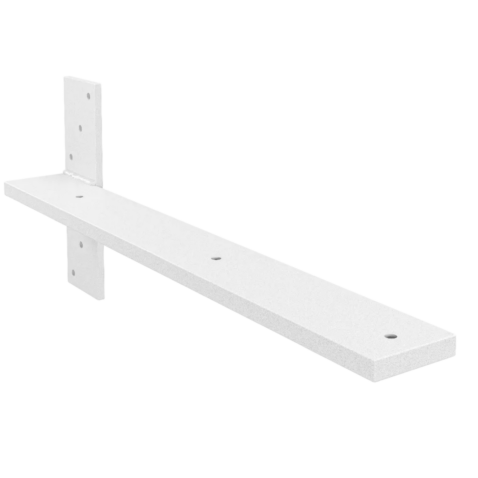 19.5-inch hidden stud mount floating countertop bracket in white powder coat finish.