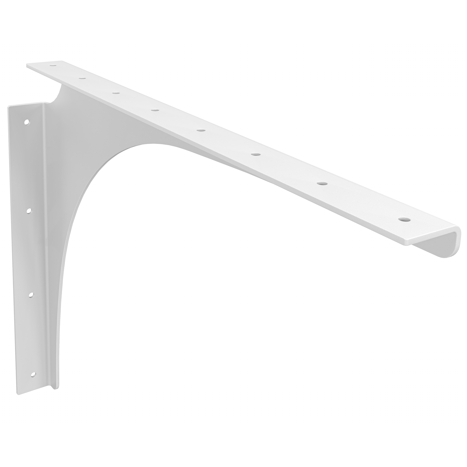 21 X 15 RIGHT HAND WALL BENCH BRACKET MATTE WHITE POWDER COAT FINISH VIEW1
