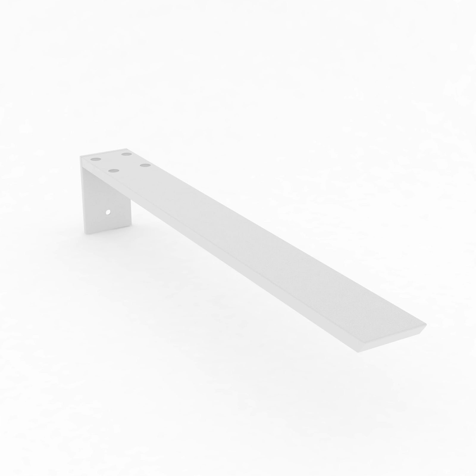 22-inch Hidden Granite Countertop L Bracket with white powder-coated finish.