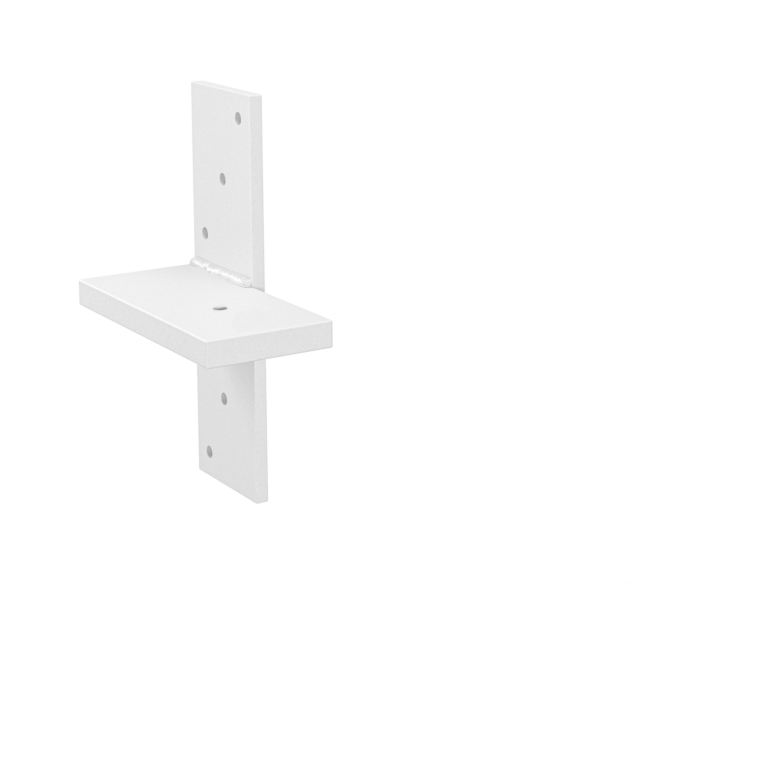5.5-inch hidden stud mount floating countertop bracket in white powder coat finish