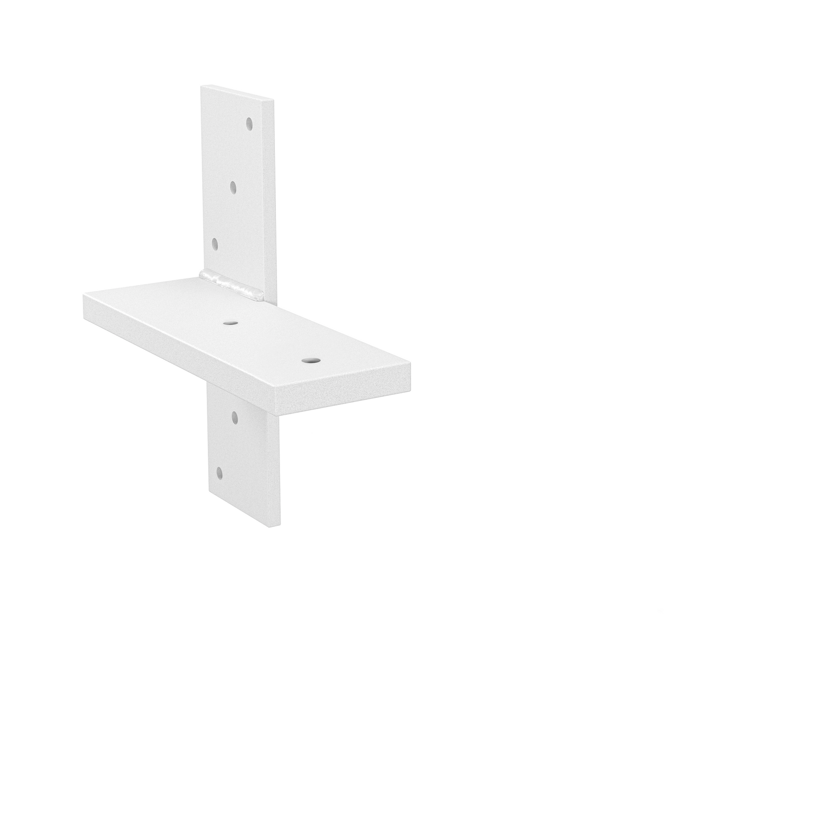 7.5-inch hidden stud mount floating countertop bracket in white powder coat finish