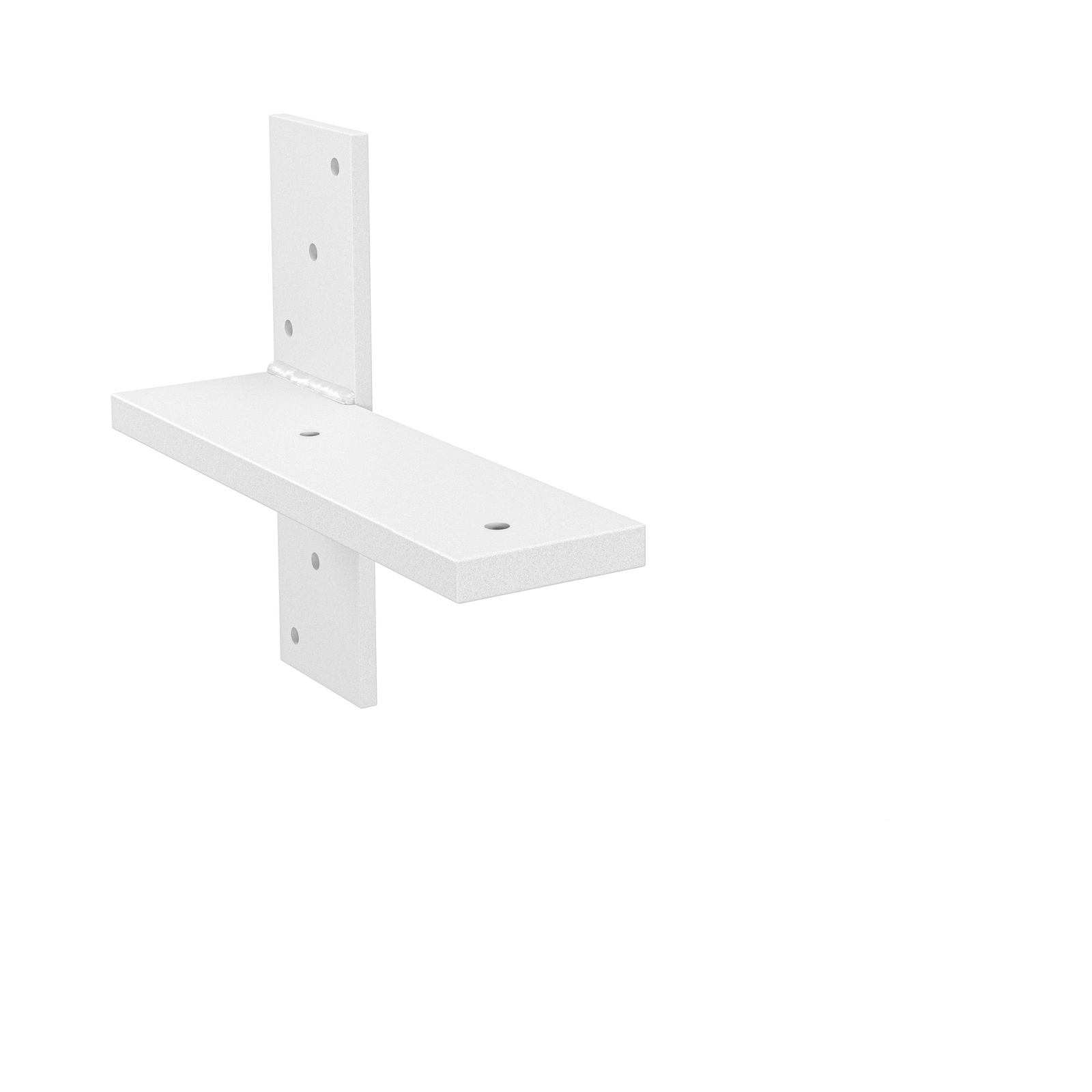 9.5-inch hidden stud mount floating countertop bracket in white powder coat finish.