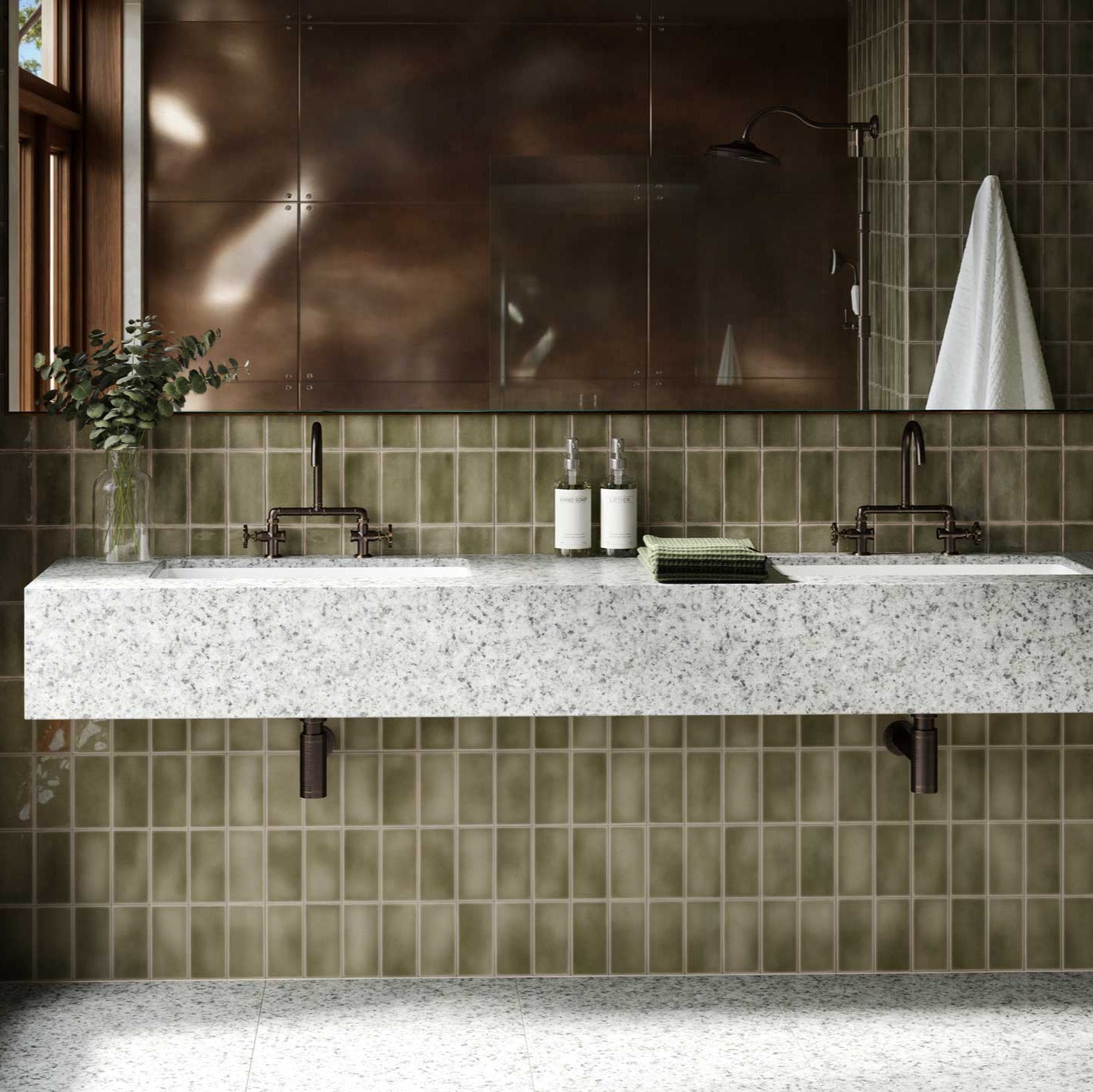 HD Hidden Floating Vanity Bracket supporting a wall-mounted floating sink in a modern bathroom, providing strong, concealed support for a clean, minimalist look.