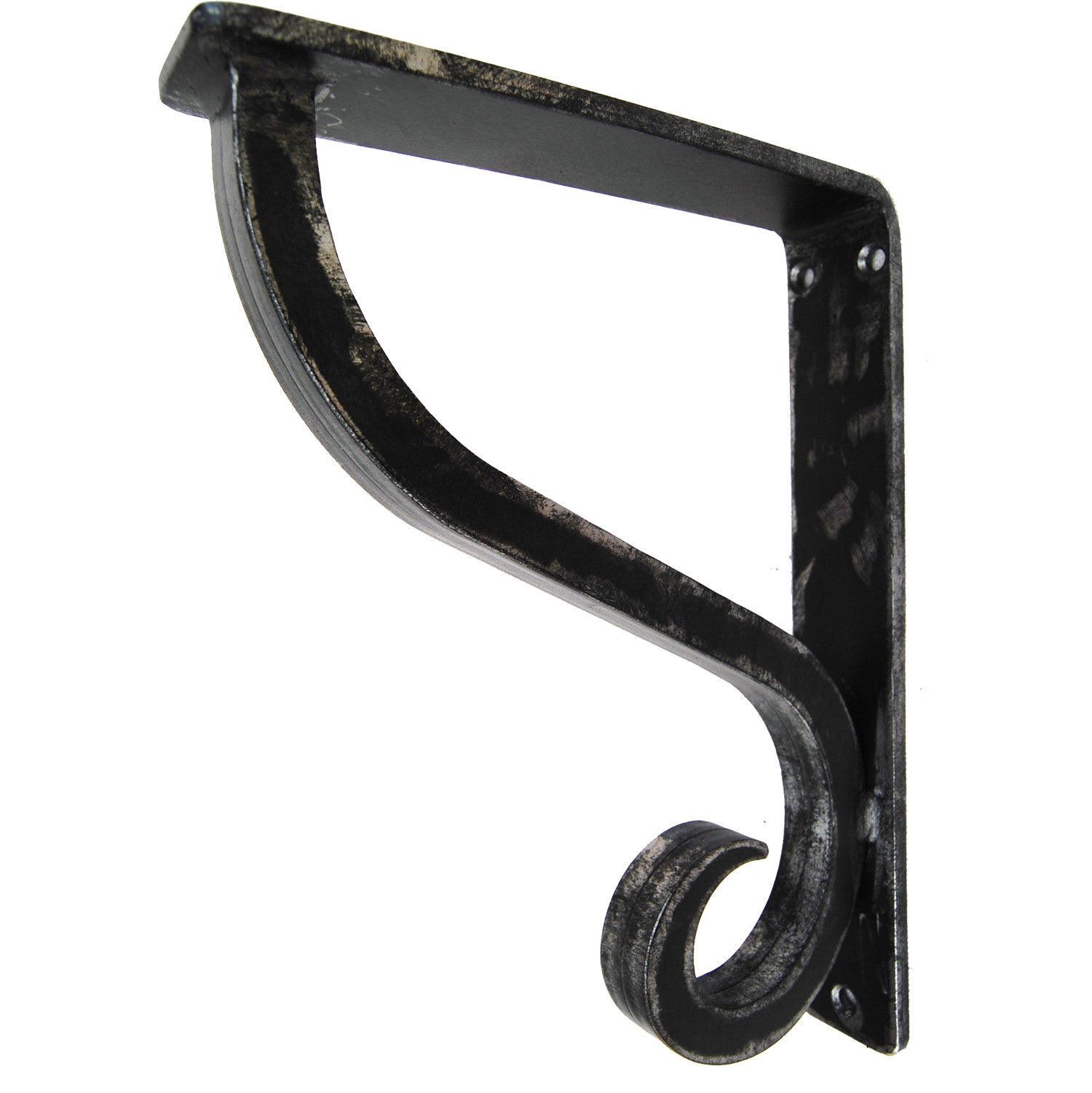 Pictured is the 1.5-inch wide camden iron corbel with antique pewter finish.