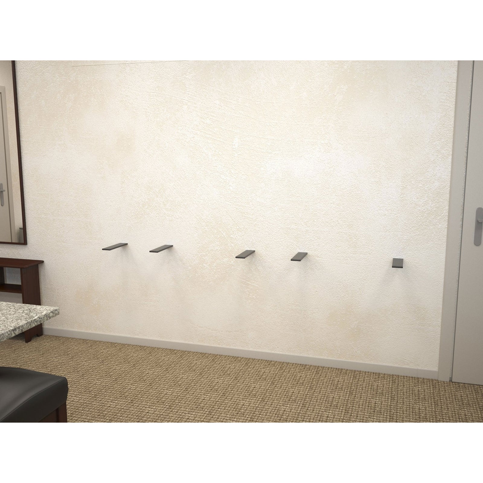 Floating Countertop Wall Bracket installed behind finished drywall. Offers hidden support for floating countertops, bars, desks, and more.