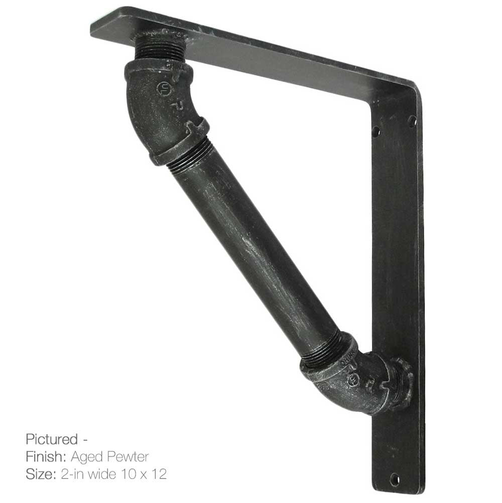 Pictured is the 2-inch wide Industrial Iron Corbel with clear coat over raw iron