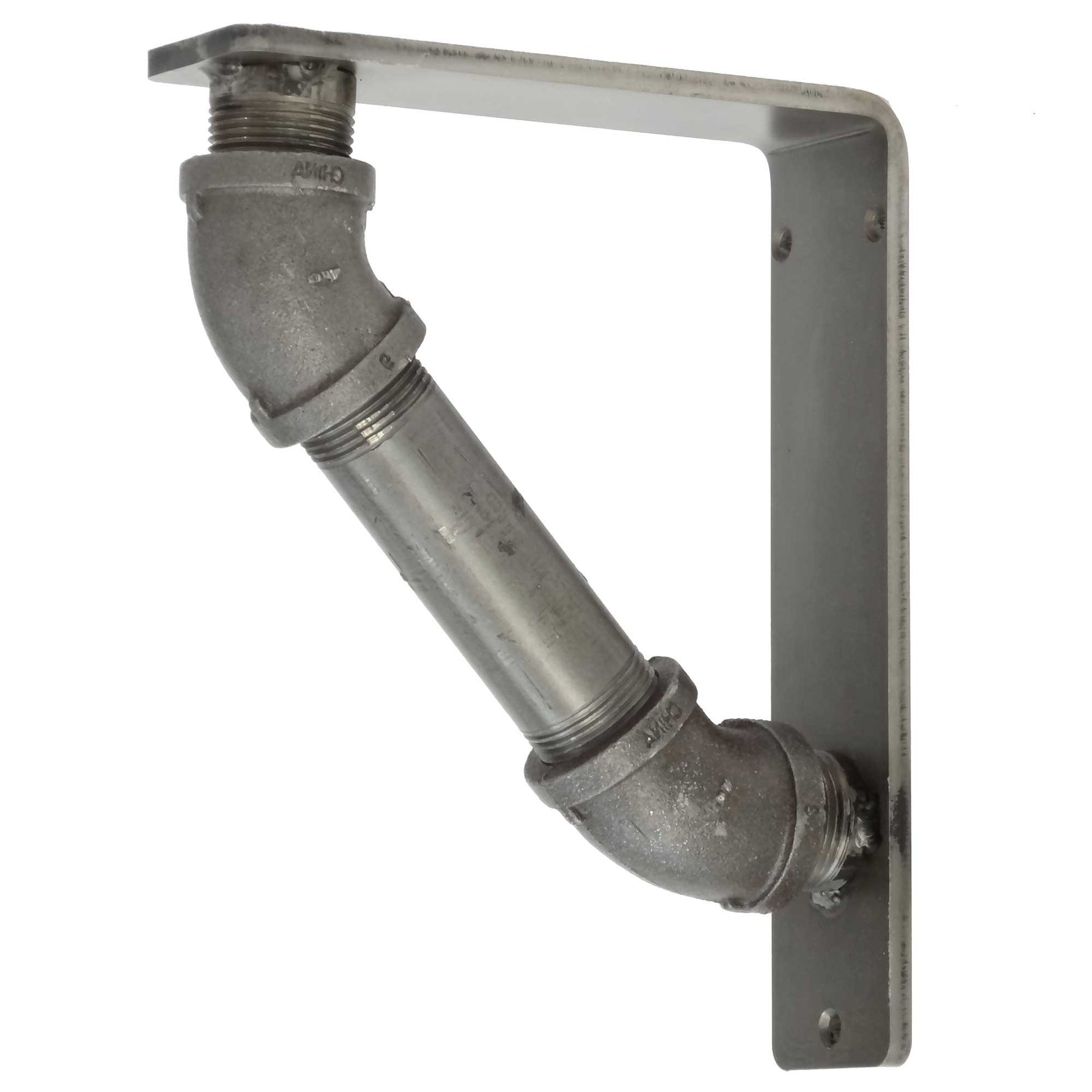 Pictured is the 2-inch wide Industrial Iron Corbel with clear coat over raw iron