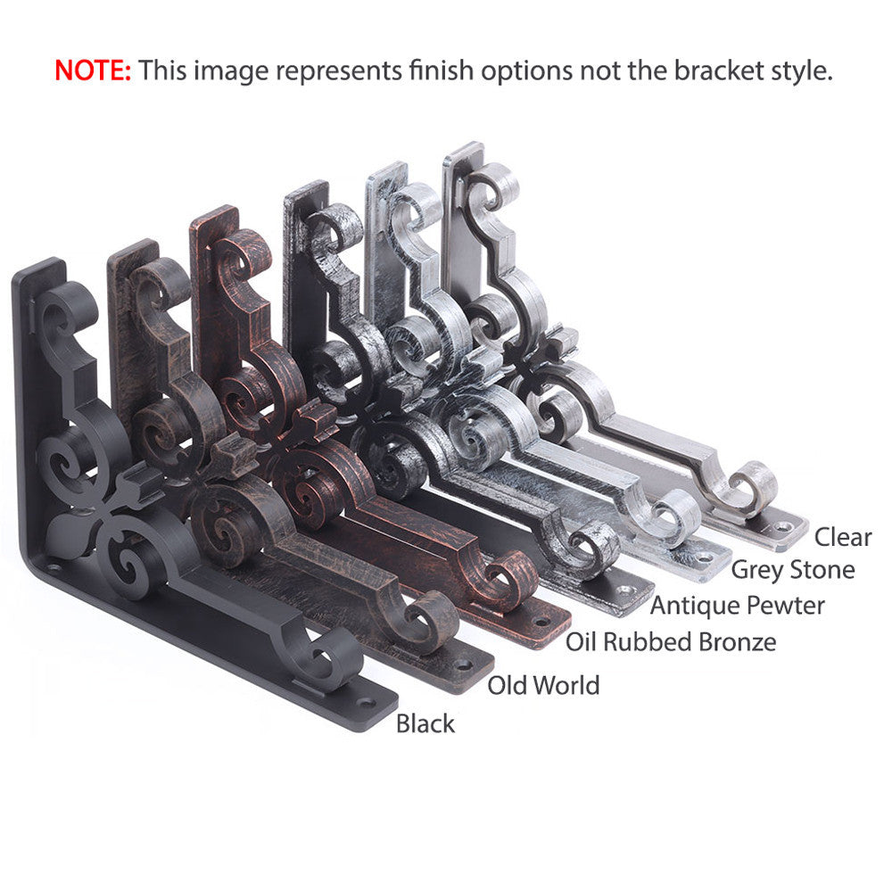 4inch wide Portland Iron Corbel with black iron finish, a countertop support bracket available in 2 bracket sizes