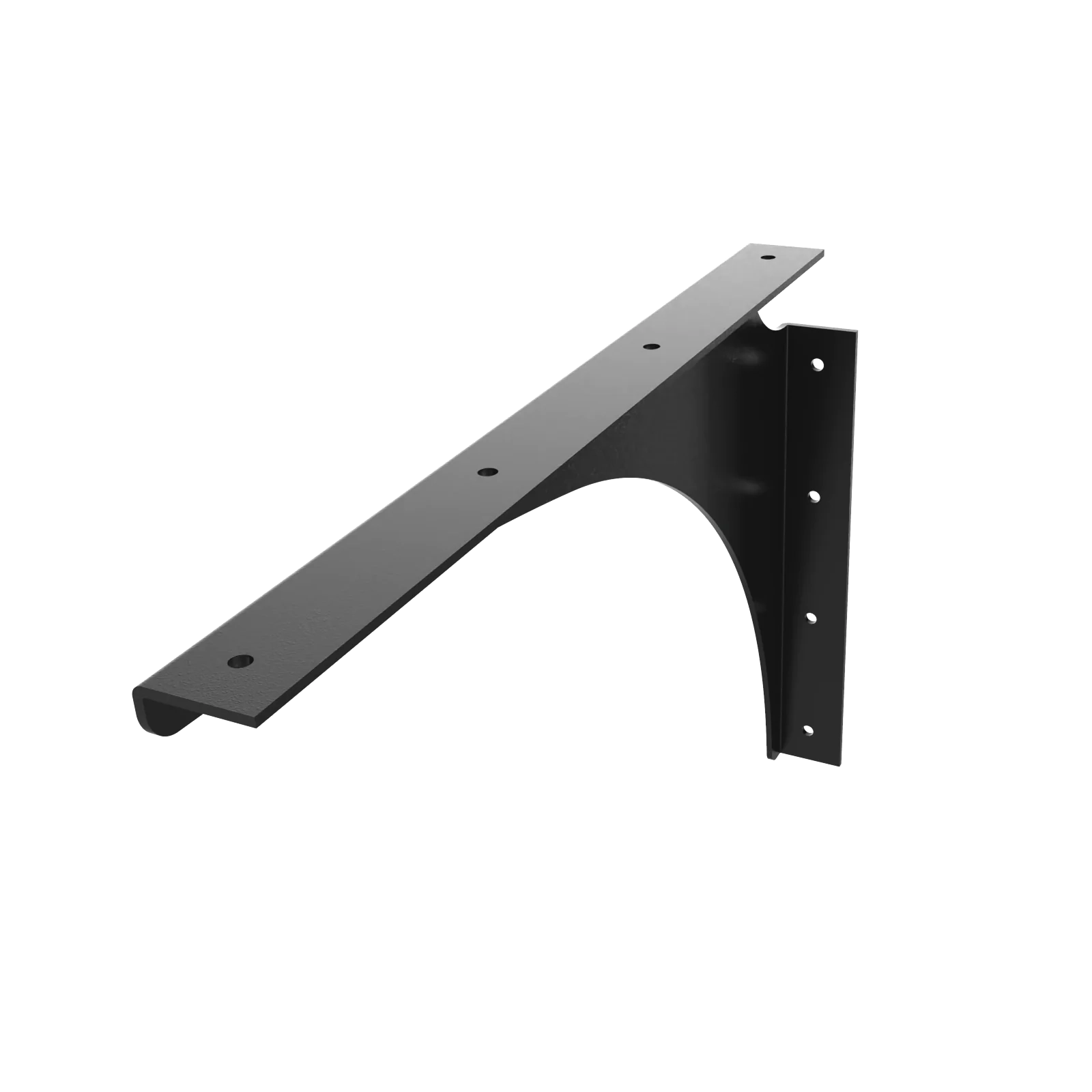 Black Universal Commercial Bracket - Ideal for vanities, shelves, desks, and more.