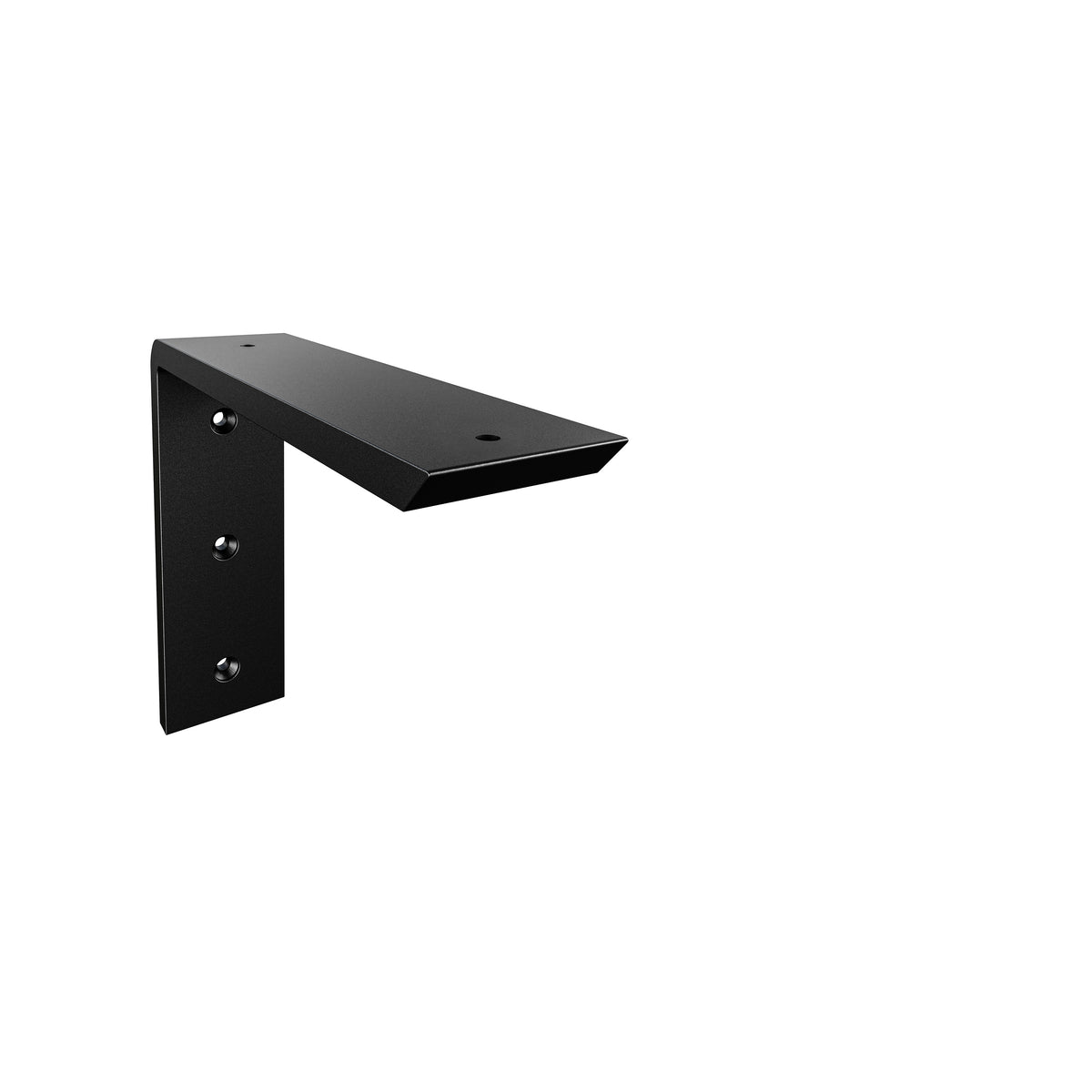 10 x 8-inch Standard Front Mount Countertop L Bracket with black powder-coated finish.