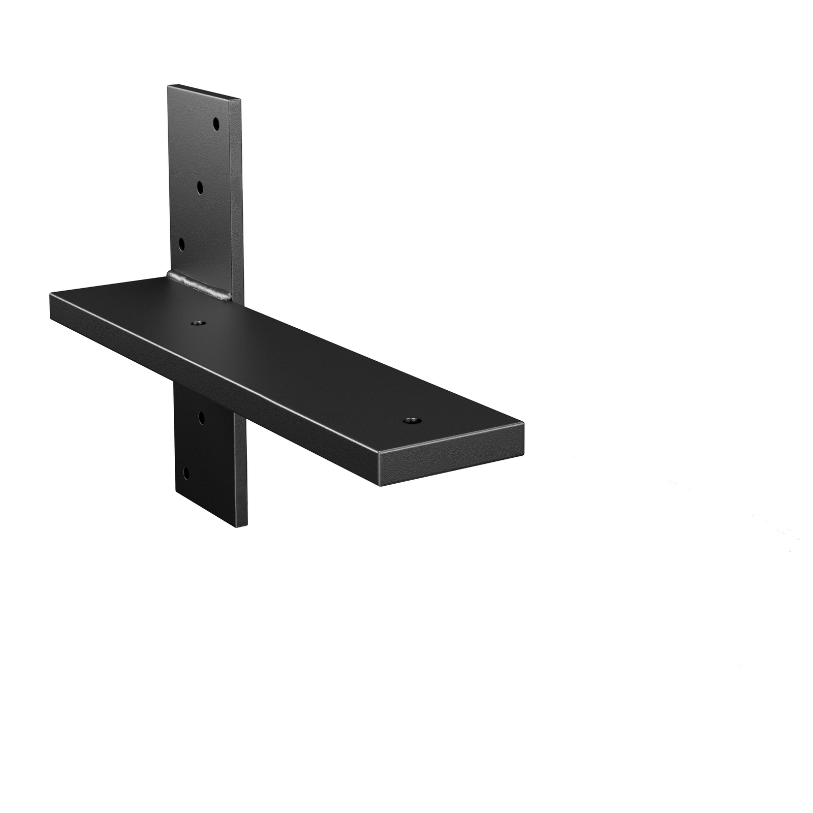11.5-Inch Deep Hidden Stud Mount Floating Bench Bracket Matte Black Powder Coat Finish