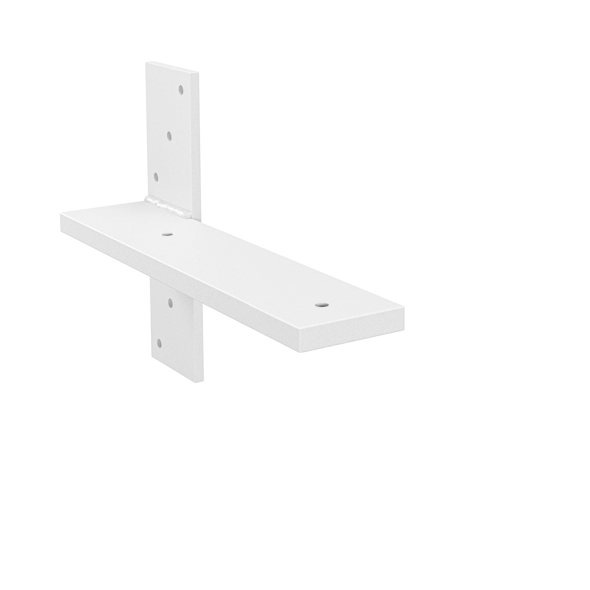 11.5-Inch Deep Hidden Stud Mount Floating Bench Bracket Matte White Powder Coat Finish