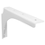 12 X 8 LEFT HAND WALL BENCH BRACKET MATTE WHITE POWDER COAT FINISH VIEW1