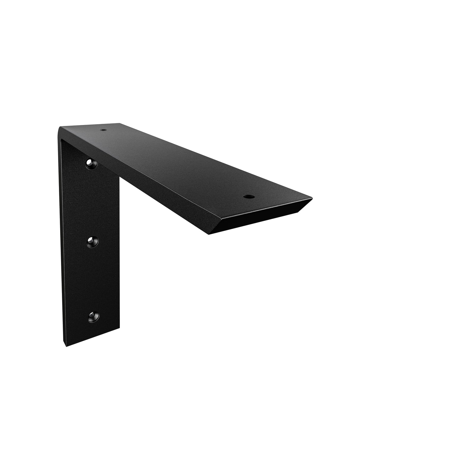 12 x 10-inch Standard Front Mount Countertop L Bracket with black powder-coated finish.