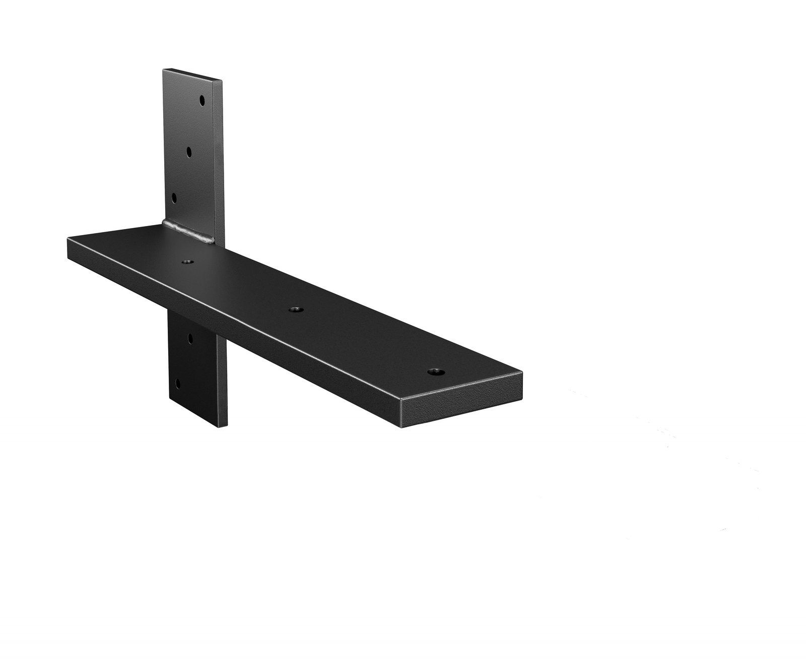 11.5-Inch Deep Hidden Stud Mount Floating Bench Bracket Matte Black Powder Coat Finish