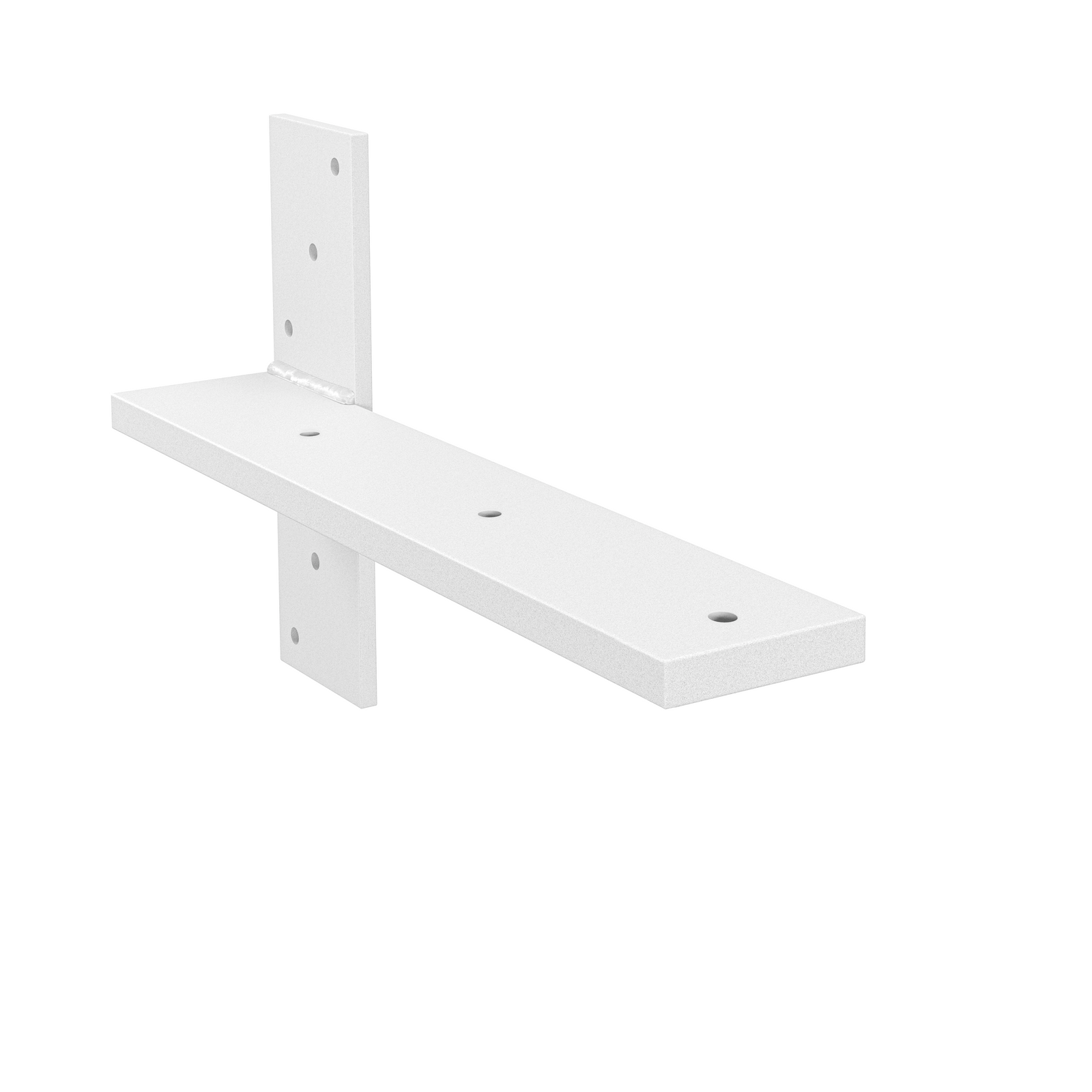 13.5-Inch Deep Hidden Stud Mount Floating Bench Bracket Matte White Powder Coat Finish