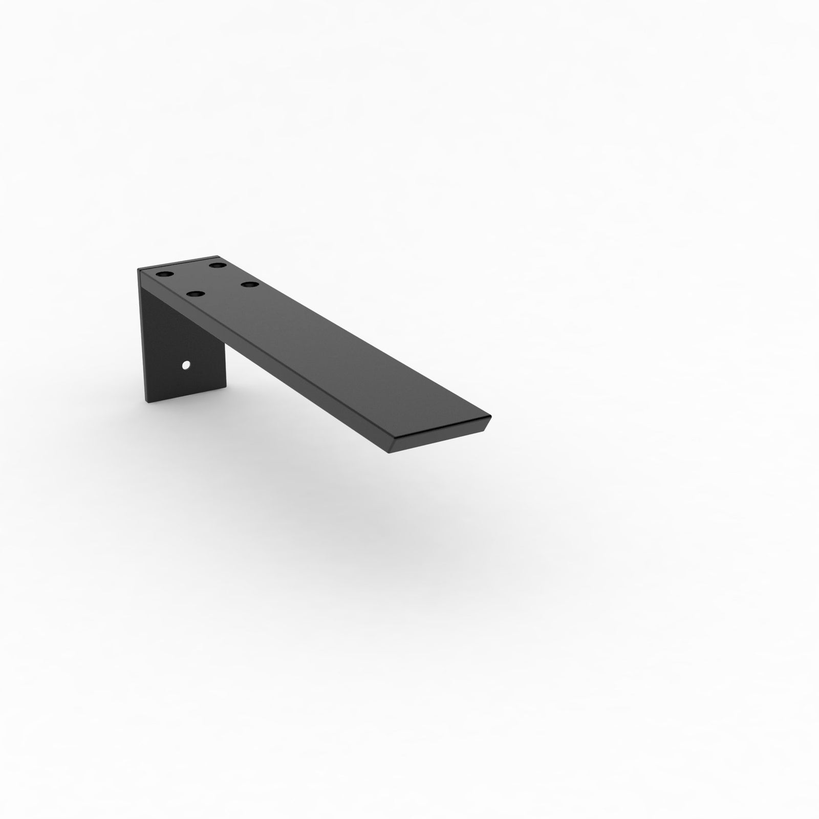 14-inch Hidden Granite Countertop L Bracket with matte black powder-coated finish.