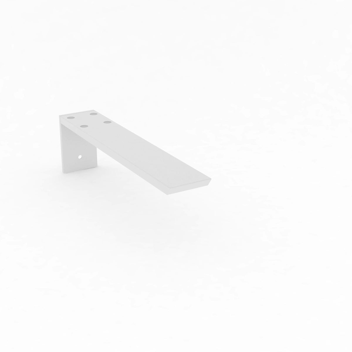 14-inch Hidden Granite Countertop L Bracket with white powder-coated finish.
