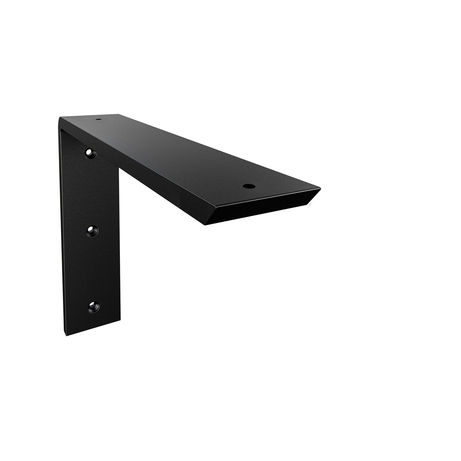 14 x 10-inch Standard Front Mount Countertop L Bracket with black powder-coated finish.