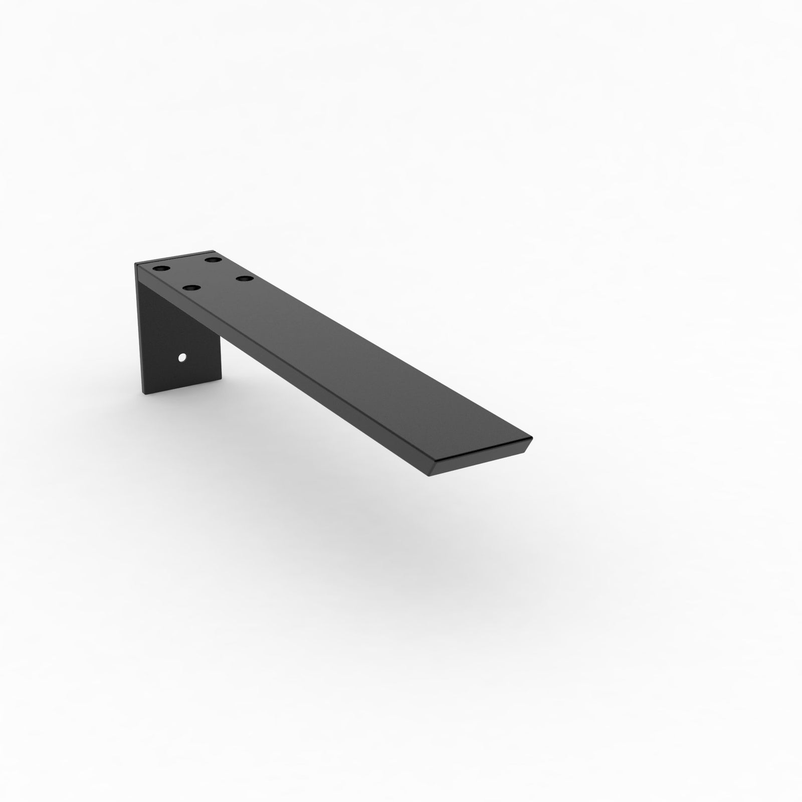 16-inch Hidden Granite Countertop L Bracket with matte black powder-coated finish.