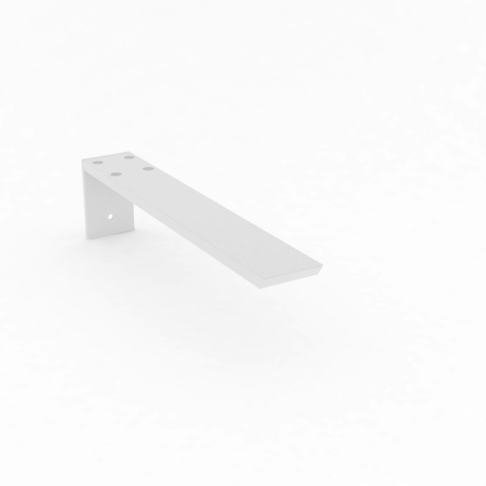16-inch Hidden Granite Countertop L Bracket with white powder-coated finish.
