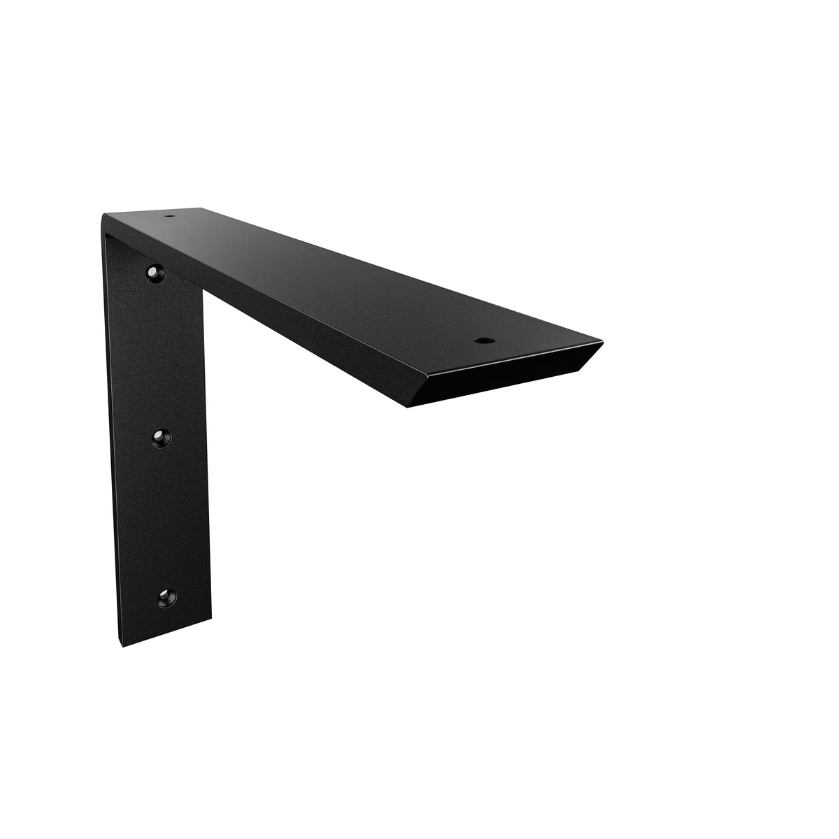 16 x 12-inch Standard Front Mount Countertop L Bracket with black powder-coated finish.