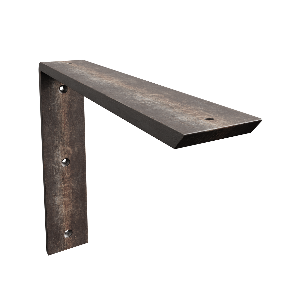 16 x 12-inch Standard Front Mount Countertop L Bracket in raw steel finish.
