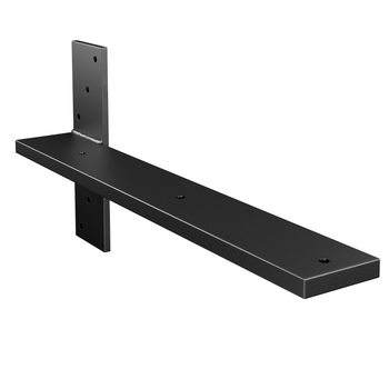 17.5 Inch Deep Hidden Stud Mount Floating Bench Bracket Matte Black Powder Coat Finish