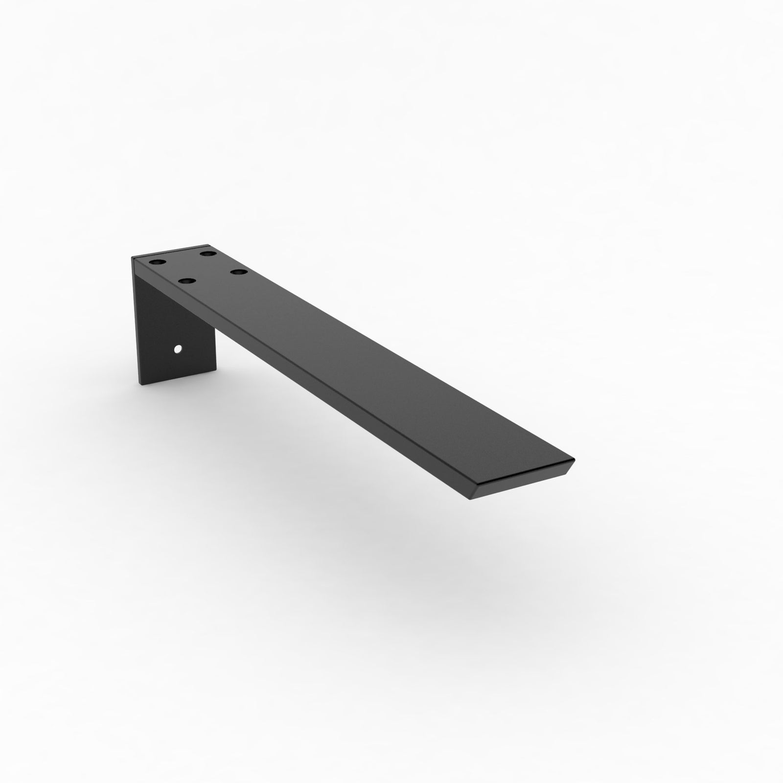 18-inch Hidden Granite Countertop L Bracket with matte black powder-coated finish.