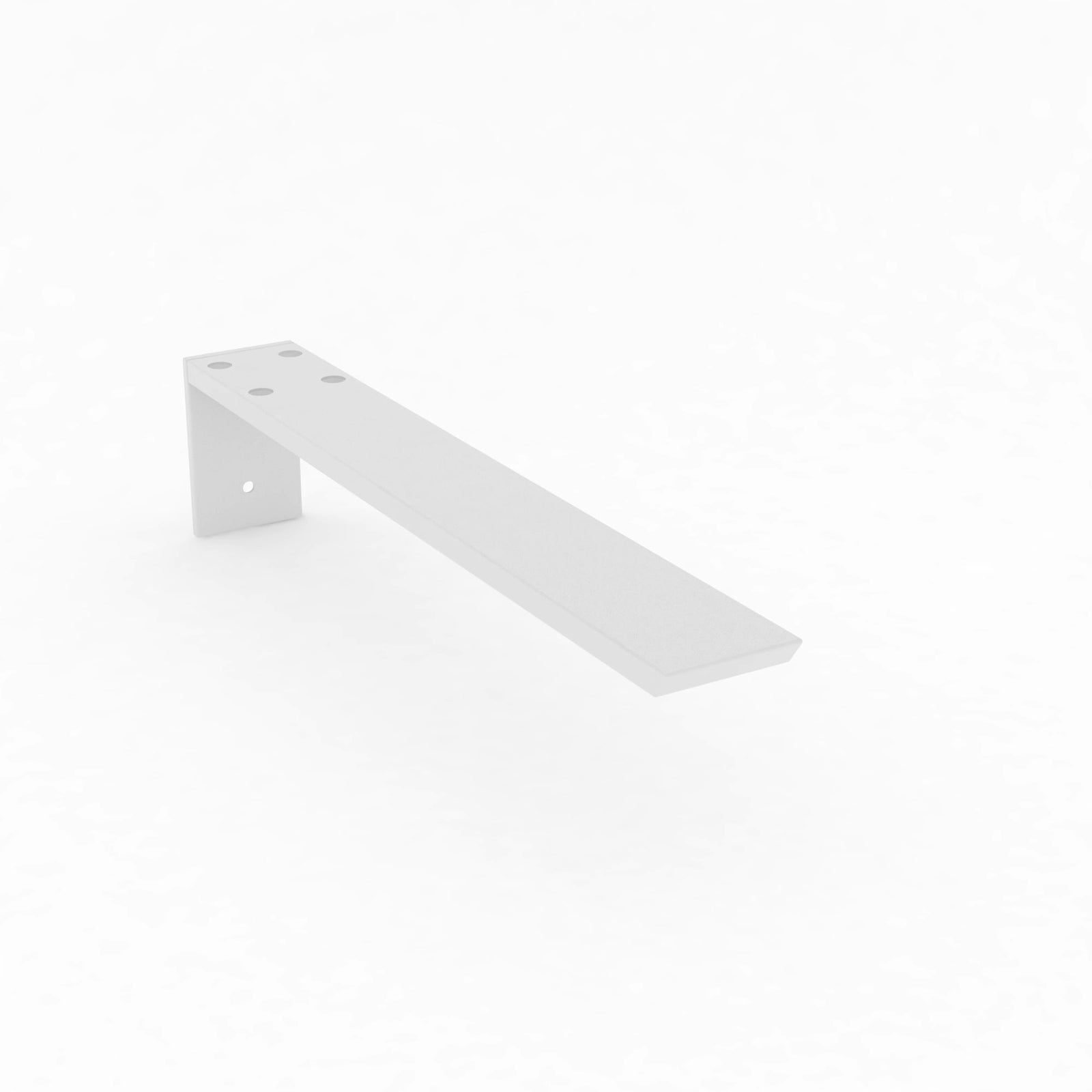 18-inch Hidden Granite Countertop L Bracket with white powder-coated finish.