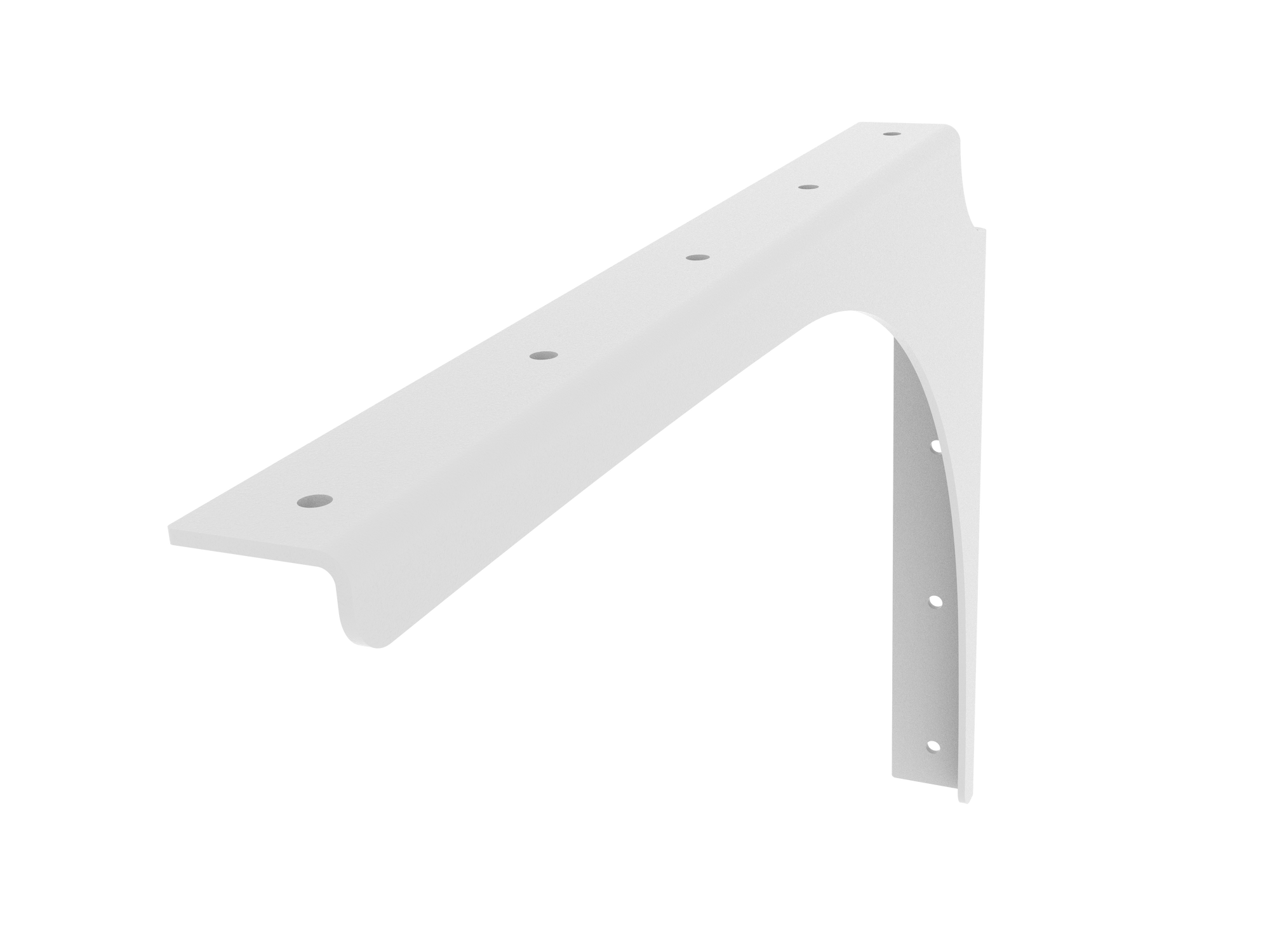 Universal Commercial Support Bracket - 18" x 12" Right Handed with White Powder Coat Finish. Supports floating ADA-compliant vanities, desks, shelving, countertops, and more.