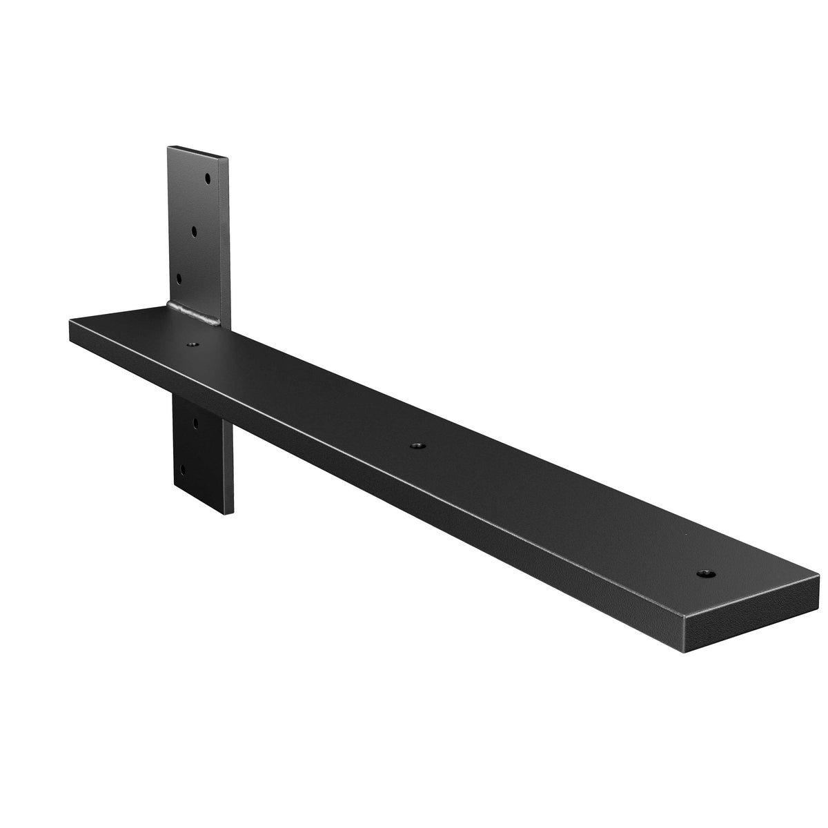 19.5-inch Deep Hidden Stud Mount Floating Bench Bracket Matte Black Powder Coat Finish