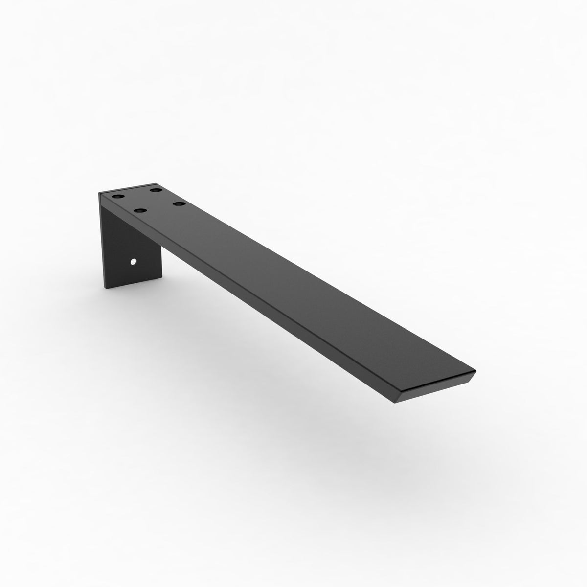 20-inch Hidden Granite Countertop L Bracket with matte black powder-coated finish.