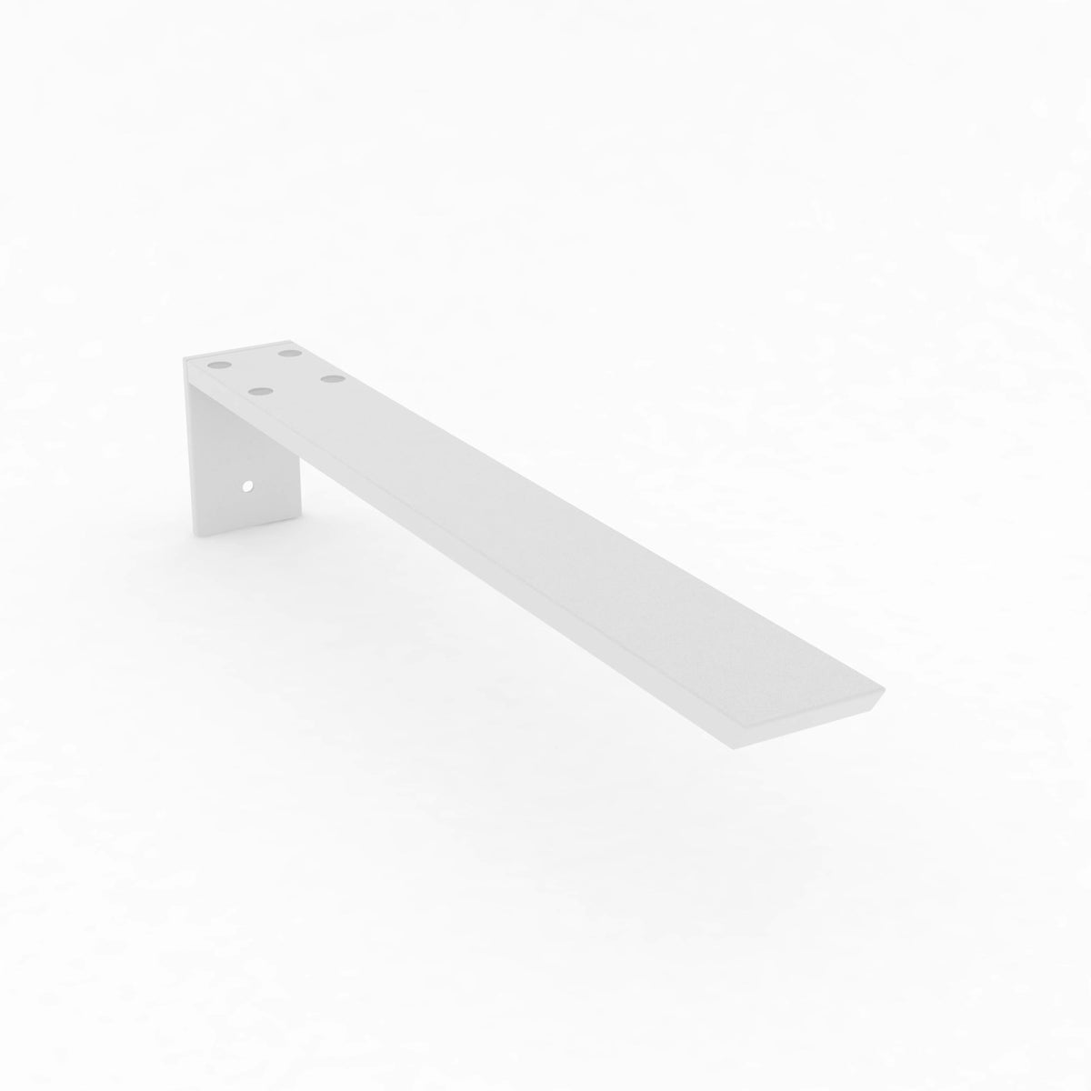 20-inch Hidden Granite Countertop L Bracket with white powder-coated finish.