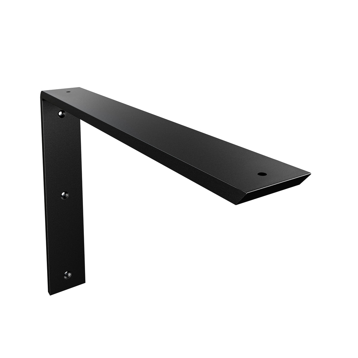 20 x 14-inch Standard Front Mount Countertop L Bracket with black powder-coated finish.