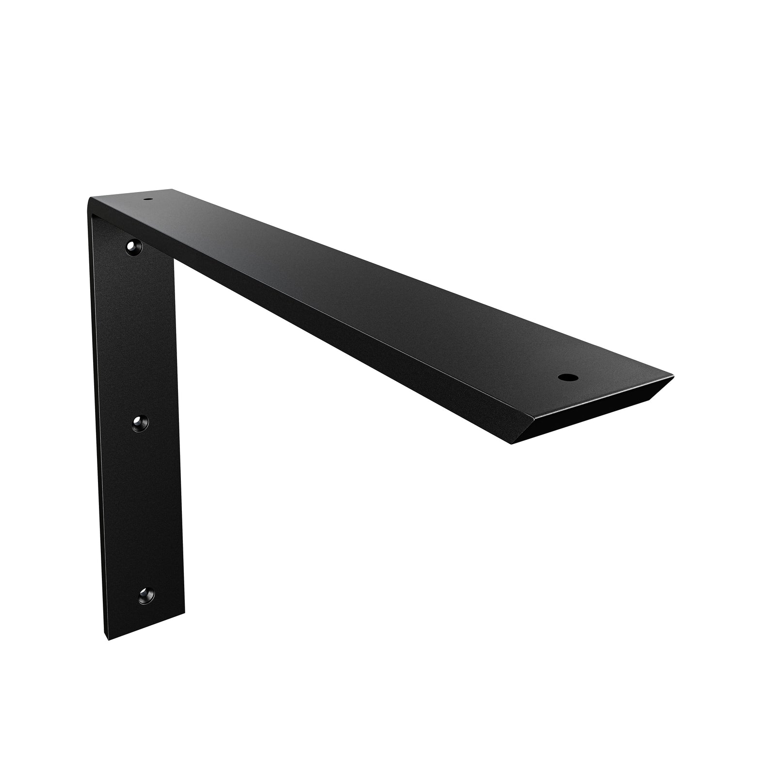 20 x 14-inch Standard Front Mount Countertop L Bracket with black powder-coated finish.