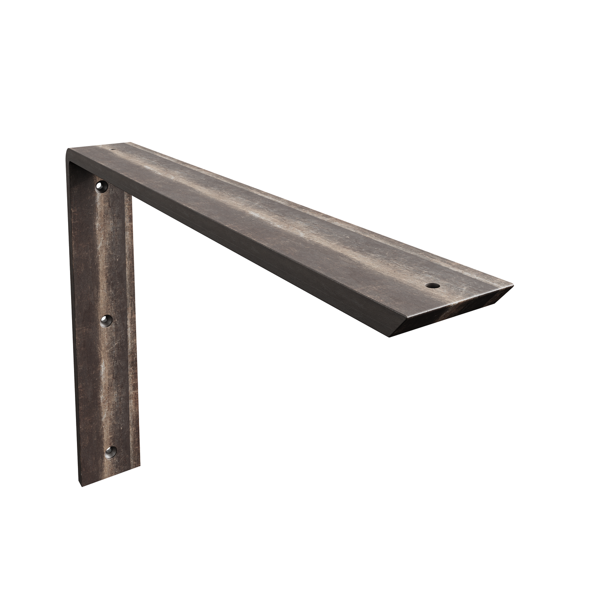 20 x 14-inch Standard Front Mount Countertop L Bracket in raw steel finish.