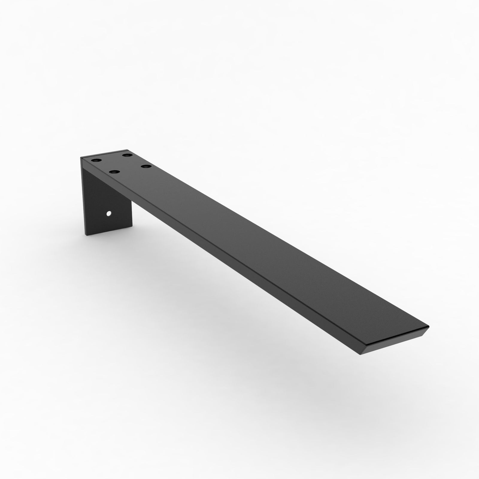 22-inch Hidden Granite Countertop L Bracket with matte black powder-coated finish.