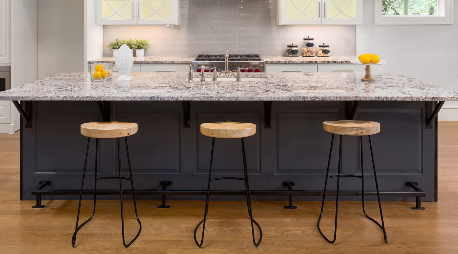 Kitchen Island with Supported Countertop