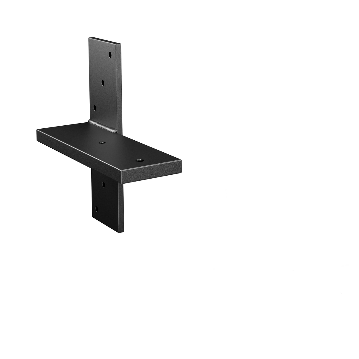 7.5-inch hidden stud mount floating countertop bracket in matte black powder coat finish