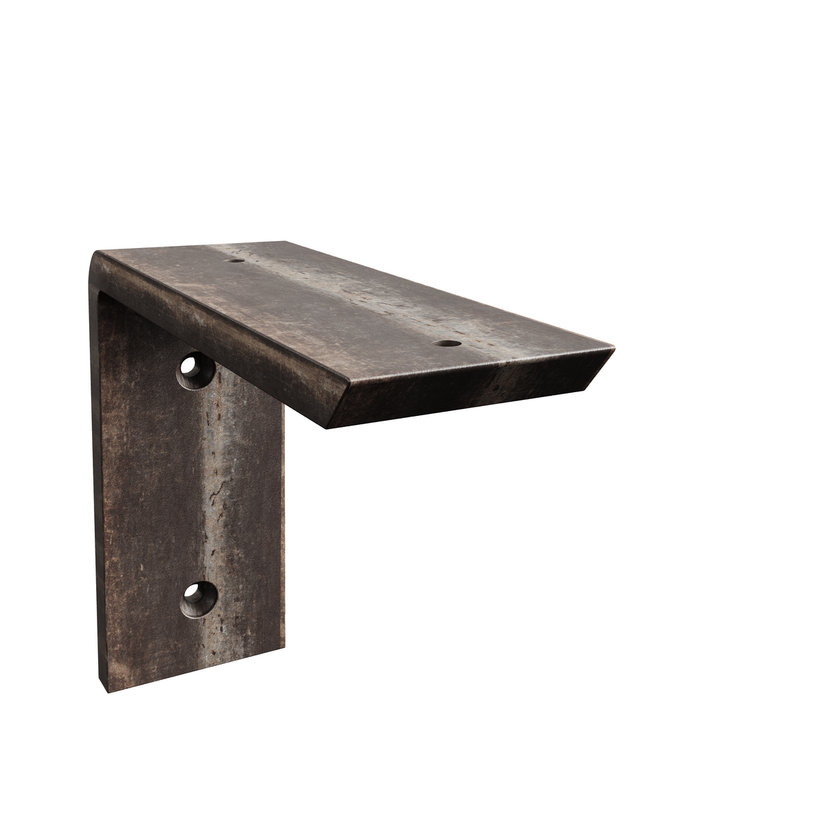 8 x 6-inch Standard Front Mount Countertop L Bracket in raw steel finish.