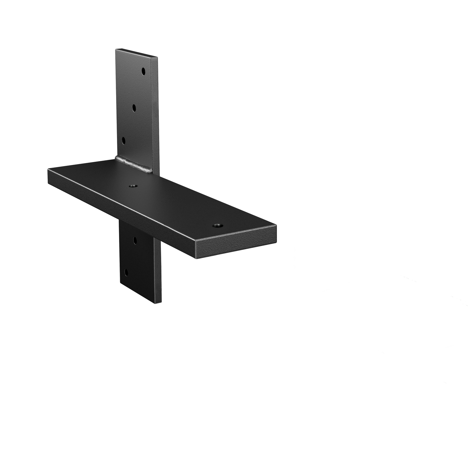 11.5-inch hidden stud mount floating countertop bracket in matte black powder coat finish