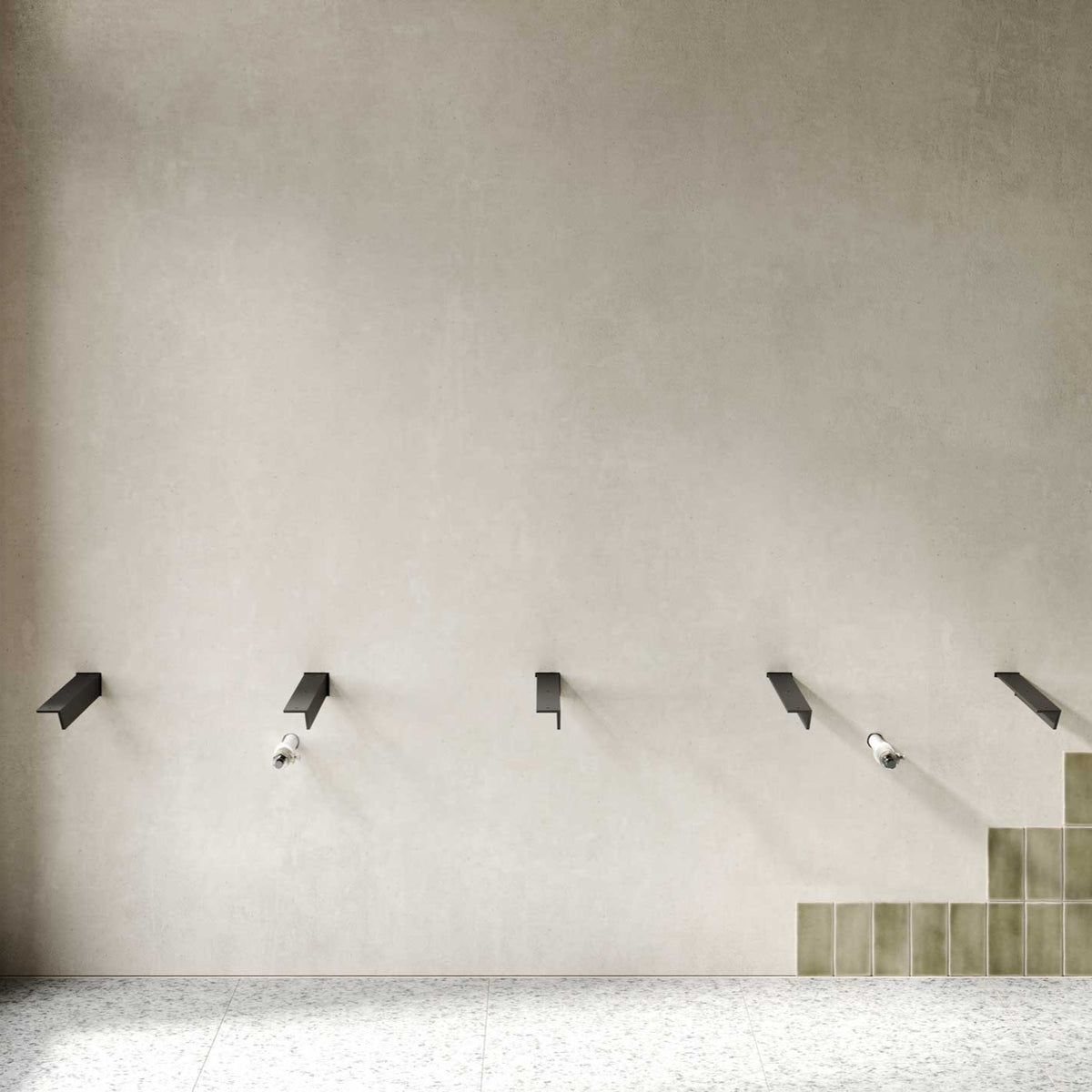 HD Hidden Floating Vanity Bracket mounted on the wall before sink installation, showcasing its concealed design and heavy-duty support structure.